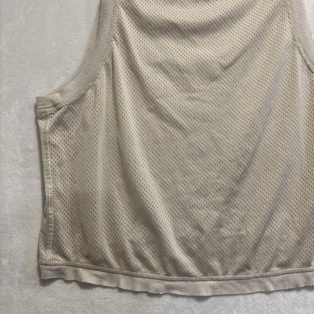 Free People FP Movement Love Mesh Tank Cream Ivory Raw Hem Women's Size Small